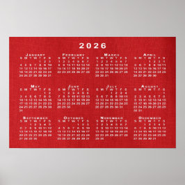 カスタマイズ可能な写真の白い2026カレンダー ポスター