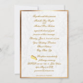 カスタマイズ可能な写真の結婚式招待状の金ゴールドのトリム 招待状 (裏面)