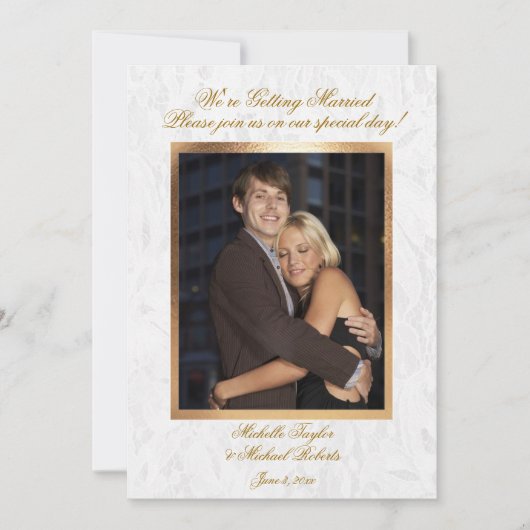 カスタマイズ可能な写真の結婚式招待状 招待状 (正面)