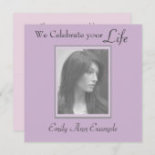 カスタマイズ可能な写真の記憶/葬儀 招待状 (正面/裏面)