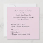 カスタマイズ可能な写真の記憶/葬儀 招待状 (裏面)