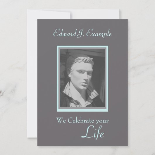 カスタマイズ可能な写真の記憶/葬儀 招待状 (正面)