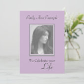 カスタマイズ可能な写真の記憶/葬儀 招待状 (スタンド正面)