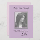 カスタマイズ可能な写真の記憶/葬儀 招待状 (正面/裏面)