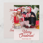 カスタマイズ可能な写真を使用したクリスマスグリーティングカード シーズンカード (正面/裏面)
