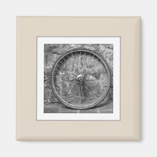 カスタマイズ可能な写真アップロードベージュ磁石 マグネット (正面)