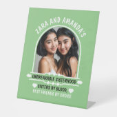 カスタマイズ可能な写真ギフトお客様の姉妹 台座サイン (正面)