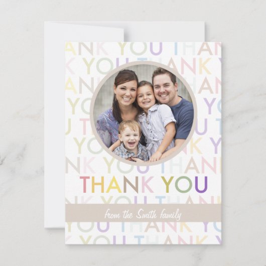 カスタマイズ可能な写真サンキューカード |すべてのユーザー サンキューカード (正面)