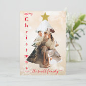 カスタマイズ可能な写真テンプレートクリスマスカード 招待状 (スタンド正面)