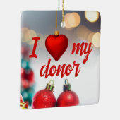 カスタマイズ可能な写真ドナー移植が大好き セラミックオーナメント (右)
