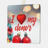 カスタマイズ可能な写真ドナー移植が大好き セラミックオーナメント (左)
