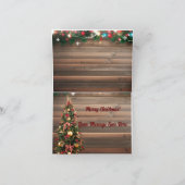 カスタマイズ可能な写真フレームカントリークリスマスカード サンキューカード (内部)