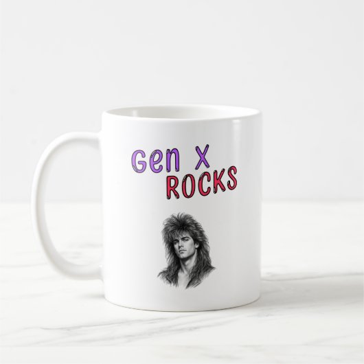 カスタマイズ可能な写真入り Gen X Rocks コーヒーマグカップ (左)
