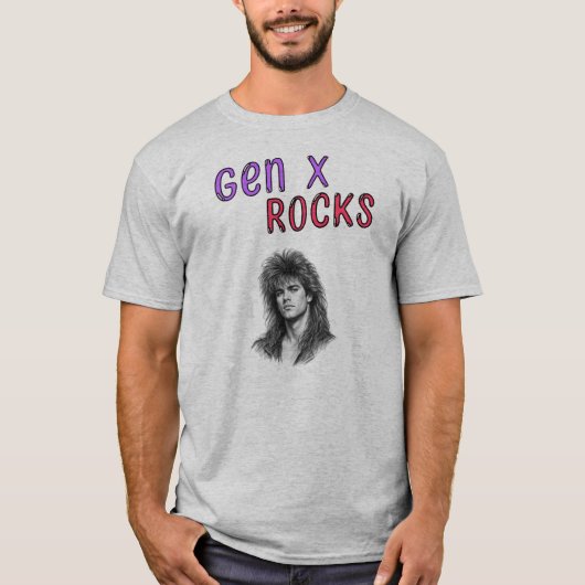 カスタマイズ可能な写真入り Gen X Rocks Tシャツ (正面)