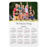 カスタマイズ可能な写真名2025カレンダー マグネット (縦)