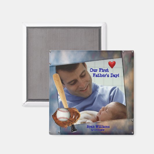 カスタマイズ可能な写真私たちの最初の父の日の磁石 マグネット (正面/裏面)