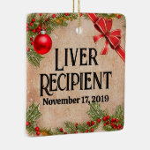 カスタマイズ可能な写真移植受信者のクリスマス セラミックオーナメント (右)