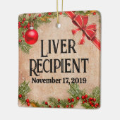 カスタマイズ可能な写真移植受信者のクリスマス セラミックオーナメント (左)