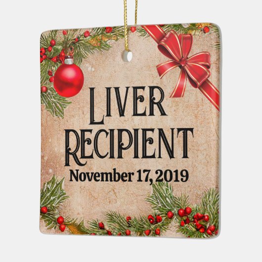 カスタマイズ可能な写真移植受信者のクリスマス セラミックオーナメント (左)