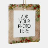 カスタマイズ可能な写真移植受信者のクリスマス セラミックオーナメント (右)