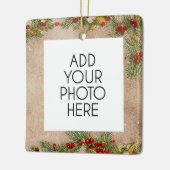 カスタマイズ可能な写真移植受信者のクリスマス セラミックオーナメント (左)