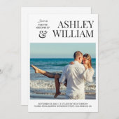 カスタマイズ可能な写真結婚式招待状 招待状 (正面/裏面)