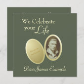 カスタマイズ可能な写真：ウェイク/ （リビング）葬儀 招待状 (正面/裏面)