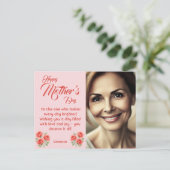 カスタマイズ可能な写真&フローラデコール – Pastel Pink シーズンポストカード (スタンド正面)