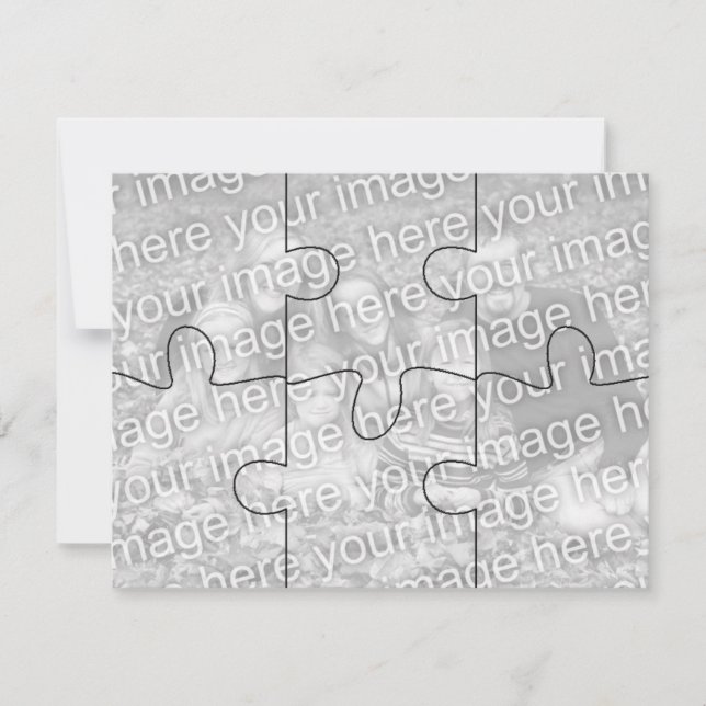 カスタマイズ可能な写真「モック」パズルカード6枚 (正面)