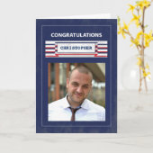 カスタマイズ可能な写真、一流の消防士の卒業生 カード (黄色い花)