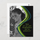 カスタマイズ可能な写真 – 卒業サンキューカード ポストカード (正面/裏面)