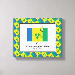 カスタマイズ可能な写真 |愛国心 |セントビンセント国旗 キャンバスプリント