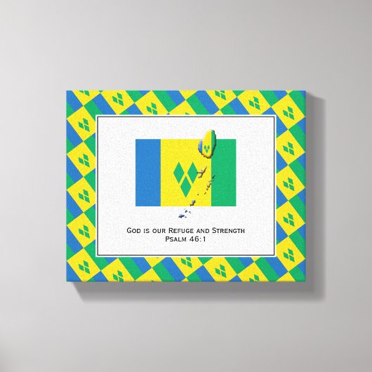 カスタマイズ可能な写真 |愛国心 |セントビンセント国旗 キャンバスプリント (正面)