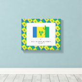 カスタマイズ可能な写真 |愛国心 |セントビンセント国旗 キャンバスプリント (インサイチュ (ウッドフロア))