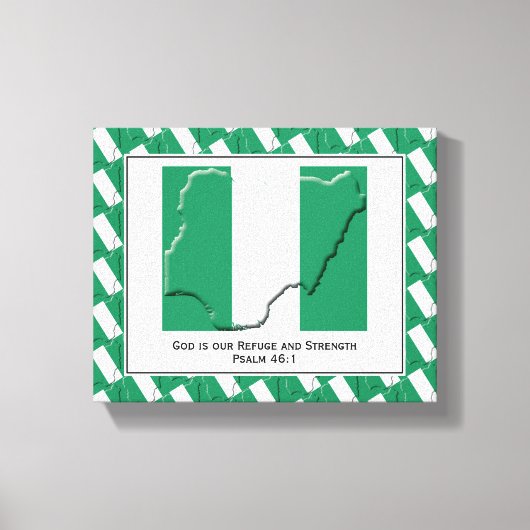 カスタマイズ可能な写真 |愛国心 |ナイジェリア国旗 キャンバスプリント (正面)