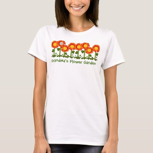 カスタマイズ可能な写真(最大8枚)花顔Tシャツ Tシャツ (正面)