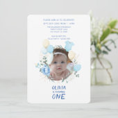 カスタマイズ可能な写真 – 1st誕生日 招待状 (スタンド正面)
