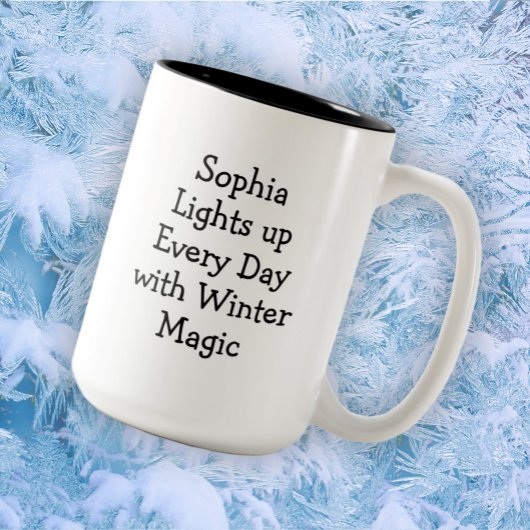 カスタマイズ可能な冬のイヤーマフ写真ブースマグ ツートーンマグカップ