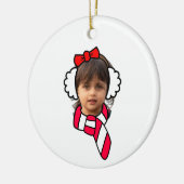 カスタマイズ可能な冬のイヤーマフ写真ブース セラミックオーナメント (左)