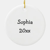 カスタマイズ可能な冬のイヤーマフ写真ブース セラミックオーナメント (裏面)