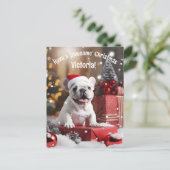 カスタマイズ可能な冬のウィスカーワンダーランド ポストカード (スタンド正面)