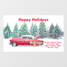 カスタマイズ可能な冬のビジネスサイン、ヴィンテージ