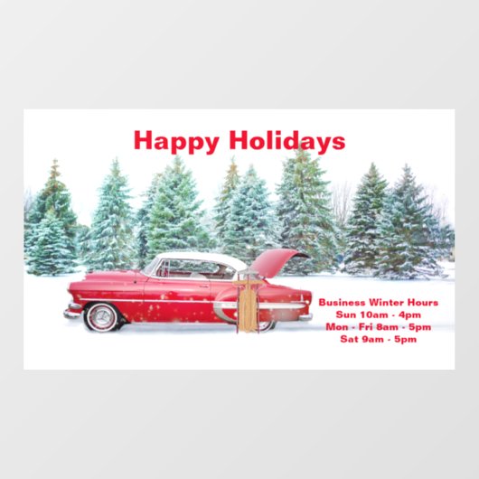カスタマイズ可能な冬のビジネスサイン、ヴィンテージ ウィンドウサイン (シート)