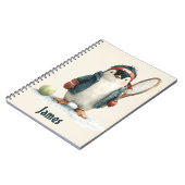 カスタマイズ可能な冬のペンギンテニス少年 ノートブック (左側)