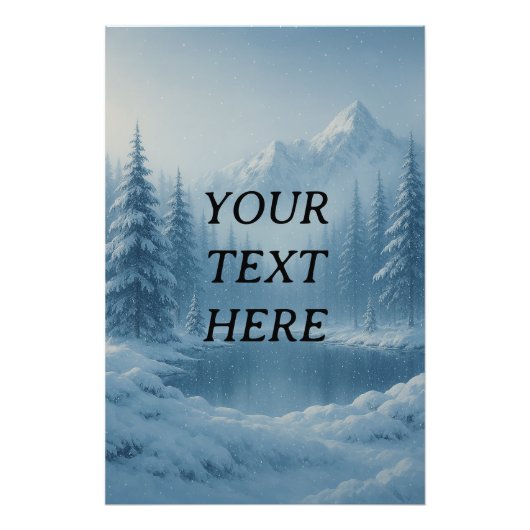 カスタマイズ可能な冬のワンダーランドシーン – 静かなSn フォトプリント (正面)