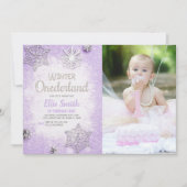 カスタマイズ可能な冬のワンダーランドパーティの招待状 招待状 (正面)