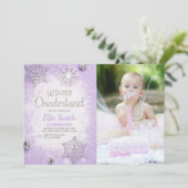 カスタマイズ可能な冬のワンダーランドパーティの招待状 招待状 (スタンド正面)