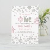 カスタマイズ可能な冬のワンダーランドパーティーカード 招待状 (スタンド正面)