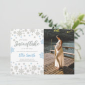 カスタマイズ可能な冬のワンダーランド赤ちゃんシャワー 招待状 (スタンド正面)