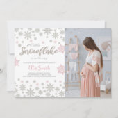 カスタマイズ可能な冬のワンダーランド赤ちゃんシャワー 招待状 (正面)